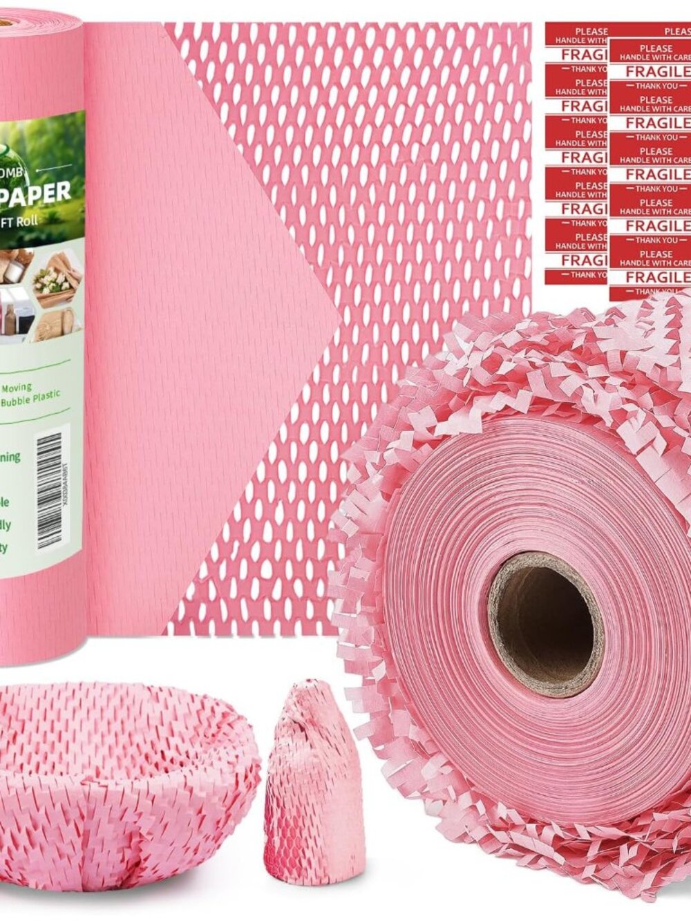 Honeycomb Packing Paper, 12" x 200' Packing Paper Substitute Alternative for Bub